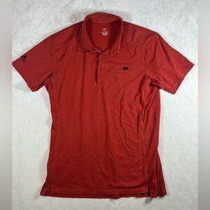 Arc'teryx Large Vibrant Red Polo Shirt Performance Outdoor Hiking Huckberry